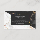 黒と白の大理石 名刺 (裏面)