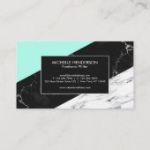 黒と白の大理石 名刺 (裏面)