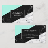 黒と白の大理石 名刺 (正面/裏面)