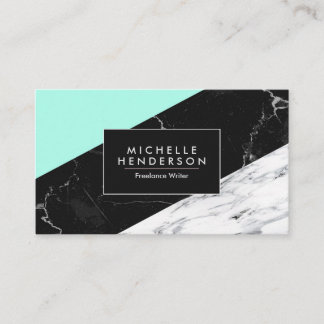 黒と白の大理石 名刺