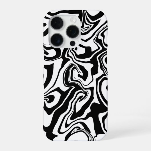 黒と白の大理石 - 紙マーブル模様 iPhoneケース (裏面)