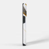 黒と白の大理石 iPhoneケース (右側面)