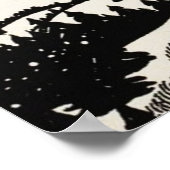 黒と白の天体山アート ポスター (角)