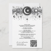 黒と白の天空と詳細結婚の 招待状 (裏面)