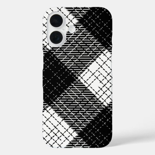 黒と白の太い市松模様のチェック柄デザイン Case-Mate iPhoneケース (裏面)