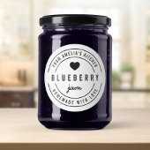 黒と白の太い線のハート　愛を込めて手作りしました ラウンドシール