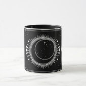 黒と白の太陽と星の三日月 マグカップ (中央)