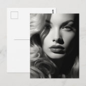 黒と白の女性 ポストカード (正面/裏面)
