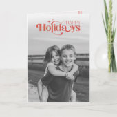 黒と白の子供の写真 クリスマス 折りたたみ (正面)