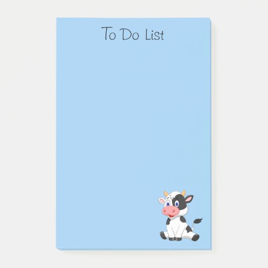 黒と白の子牛のPost-it®ノート 4 x 6 ポストイット (正面)