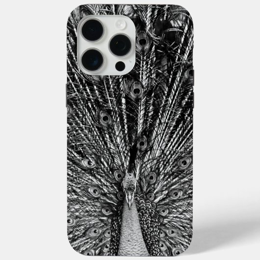黒と白の孔雀 Case-Mate iPhoneケース (裏面)