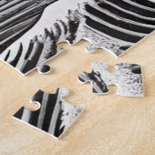 黒と白の孤独なボートで嵐の海 ジグソーパズル (側面)