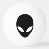 黒と白の宇宙人の頭 卓球ボール (正面)