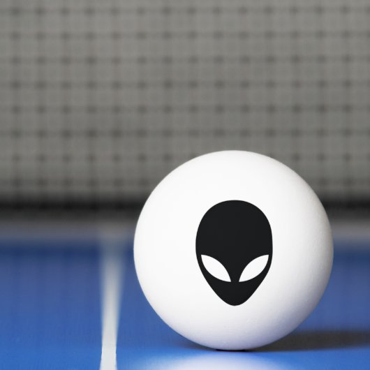 黒と白の宇宙人の頭 卓球ボール (ネット)