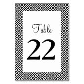 黒と白の対角ギリシャ語鍵パターン テーブルナンバー (裏面)