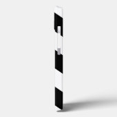 黒と白の対角ストライプ、名前、赤 Case-Mate iPhoneケース (裏面 / 左)