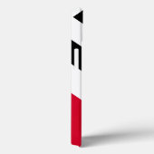 黒と白の対角ストライプ、名前、赤 Case-Mate iPhoneケース (裏面 / 右)