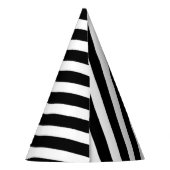 黒と白の対角パタストライプーン パーティーハット (裏面)
