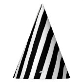 黒と白の対角パタストライプーン パーティーハット (左)