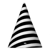 黒と白の対角パタストライプーン パーティーハット (右)