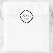 黒と白の対角パタストライプーン ラウンドシール (バッグ)