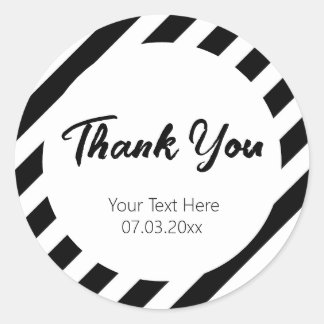 黒と白の対角パタストライプーン ラウンドシール