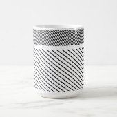 黒と白の対角リズム コーヒーマグカップ (中央)
