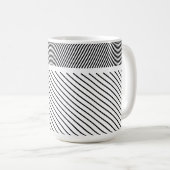 黒と白の対角リズム コーヒーマグカップ (正面右)