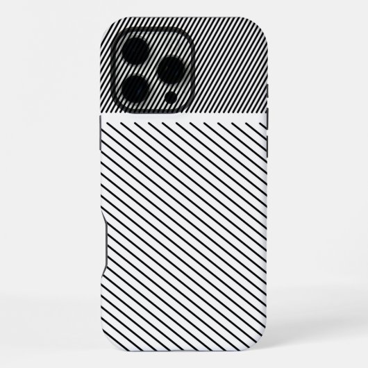黒と白の対角リズム iPhoneケース (裏面)