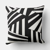 黒と白の対角線のストライプパターン クッション (裏面)