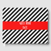 黒と白の対角線のストライプ ゲストブック (正面)