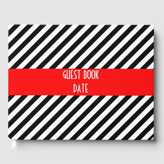 黒と白の対角線のストライプ ゲストブック (正面)