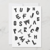 黒と白の小さなミスターボーイベビーシャワー 招待状 (裏面)