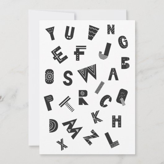 黒と白の小さなミスターボーイベビーシャワー 招待状 (裏面)