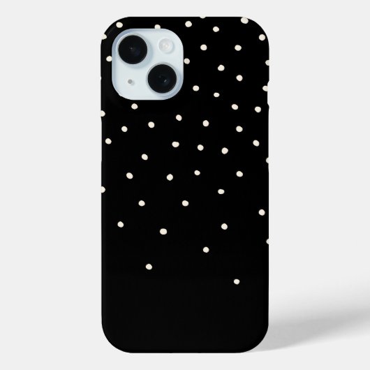 黒と白の小さな水玉模様手作り不規則 Case-Mate iPhoneケース (裏面)