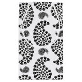 黒と白の小さな肉球のペイズリー柄 スモールペーパーバッグ (裏面)