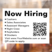 黒と白の小売店用QRコードをスキャンして採用募集中 ウィンドウサイン (シート2)