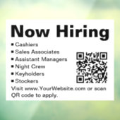 黒と白の小売店用QRコード付き新規採用中 ウィンドウサイン (シート3)