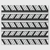 黒と白の山形のストライプパターン ラッピングペーパー (フラット)