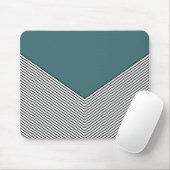 黒と白の山形のデザインと青の三角形 マウスパッド (マウス)