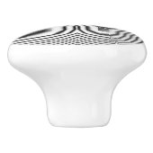 黒と白の山形のデザインと黄色の三角形 セラミックノブ (側面)