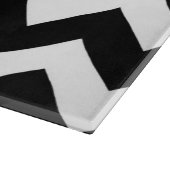 黒と白の山形のパターン カッティングボード (角)