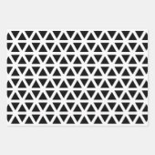 黒と白の山形のパターン ラッピングペーパーシート (正面3)