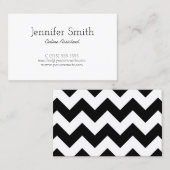 黒と白の山形のパターン 名刺 (正面/裏面)