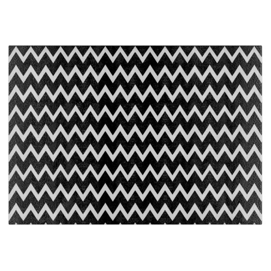 黒と白の山形 カッティングボード (正面)