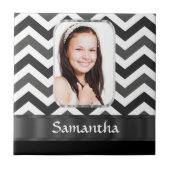 黒と白の山形 タイル (正面)