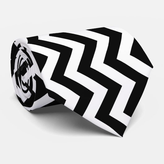 黒と白の山形 ネクタイ (ロール)