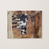 黒と白の山羊の岩 ジグソーパズル (横)