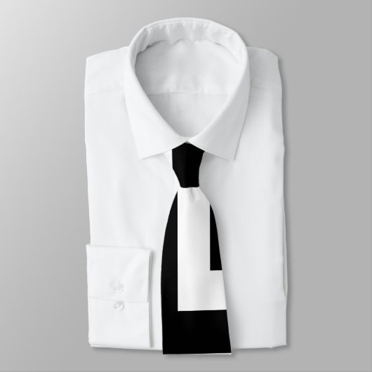黒と白の巨大な斜めシボロンネックタイ ネクタイ (タイ)