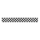 黒と白の市松模様のレーシング グログランリボン (正面)